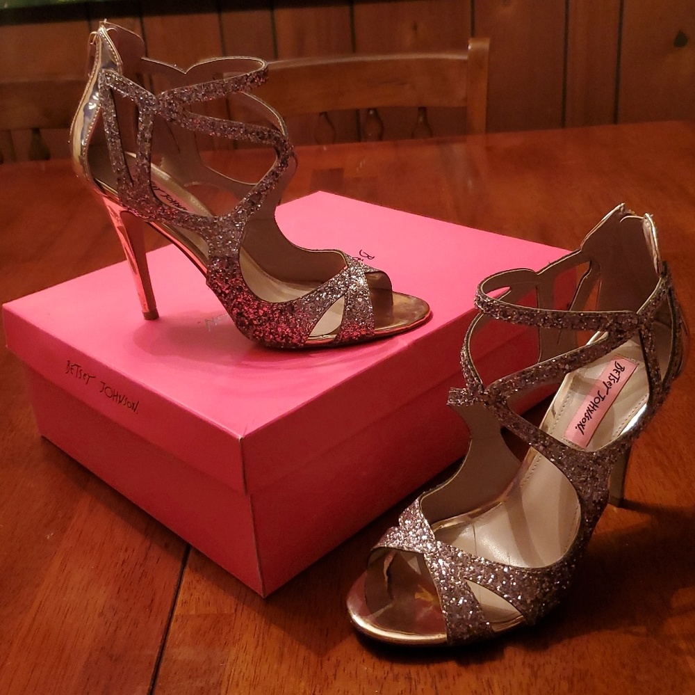 Betsey Johnson Blush Glitter Raqui Heels